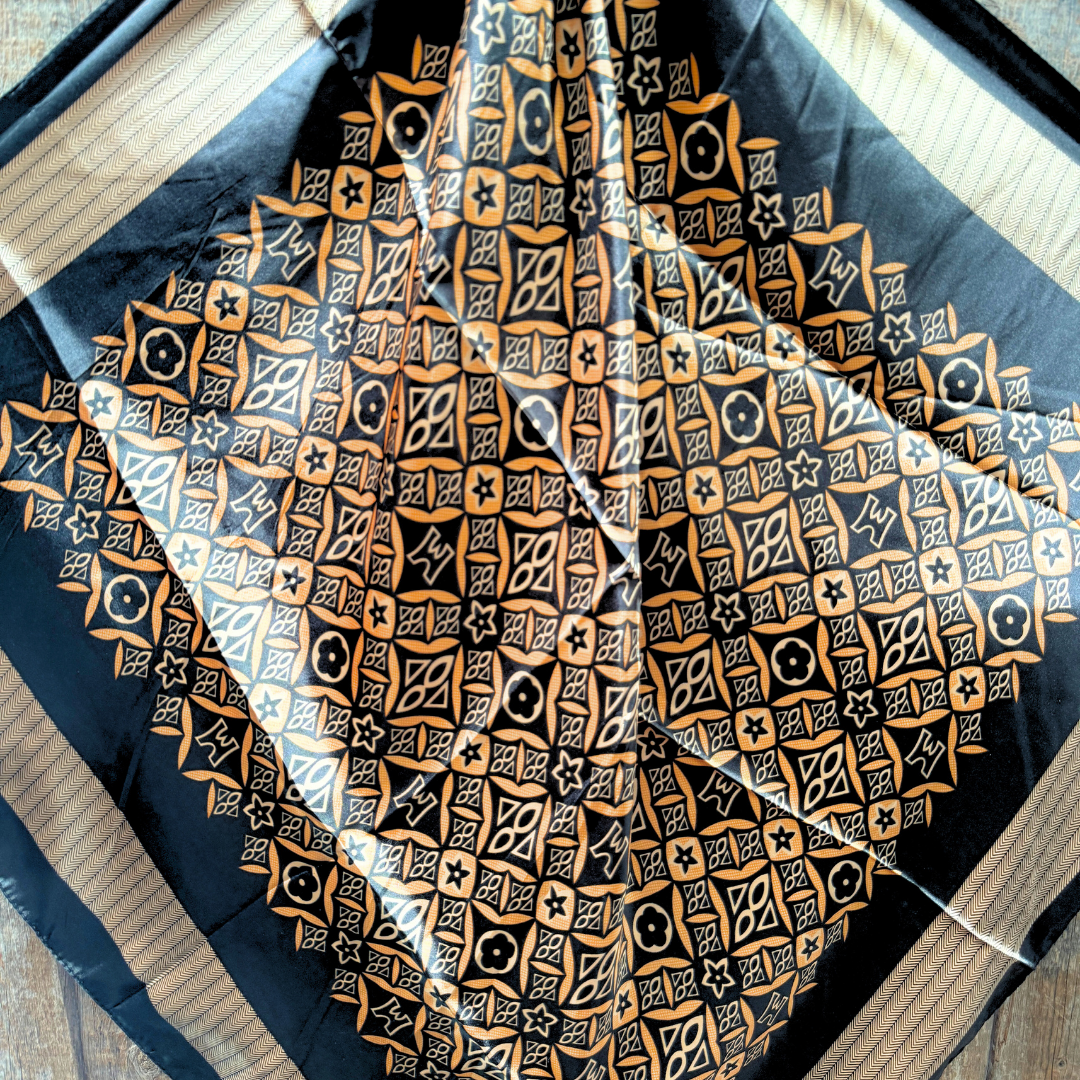 Rodeo Drive - 35X35" Black and Yellow Multi Pattern Wild Rag / Scarf WR1032