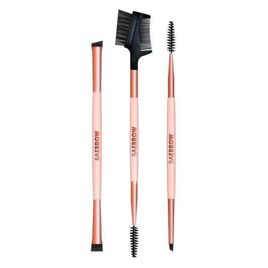 BAEBROW - BRUSH TRIO - ESSENTIAL BROW AND LASH STYLING KIT: Nude + Rose Gold