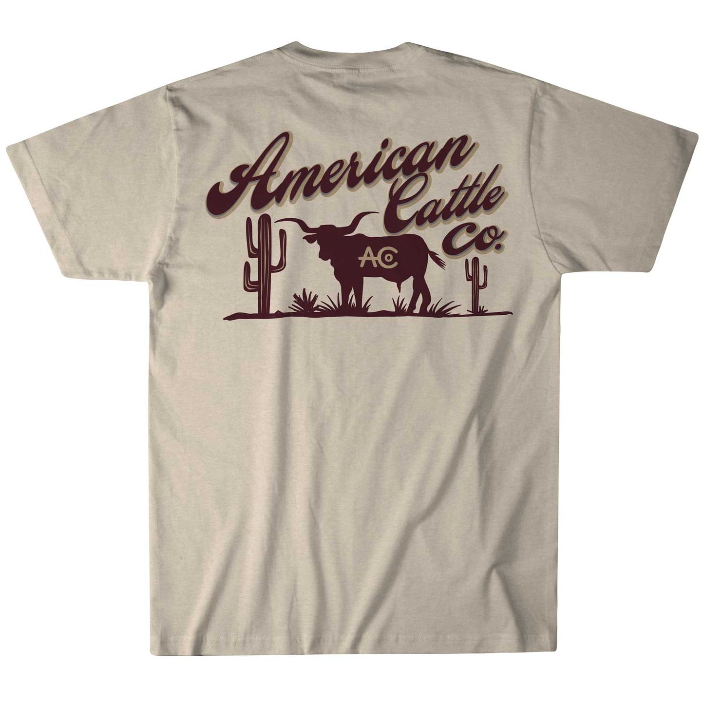 American Cattle Co - Shadowhorn Tee: Gold Heather / SM
