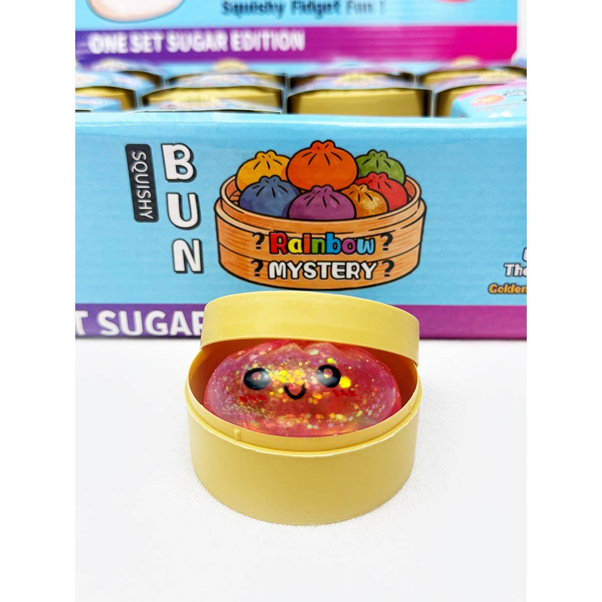 Love and Repeat - 24pcs Mini Glitter Dumpling Squishy with Steamer: MIX COLOR / ONE(24)