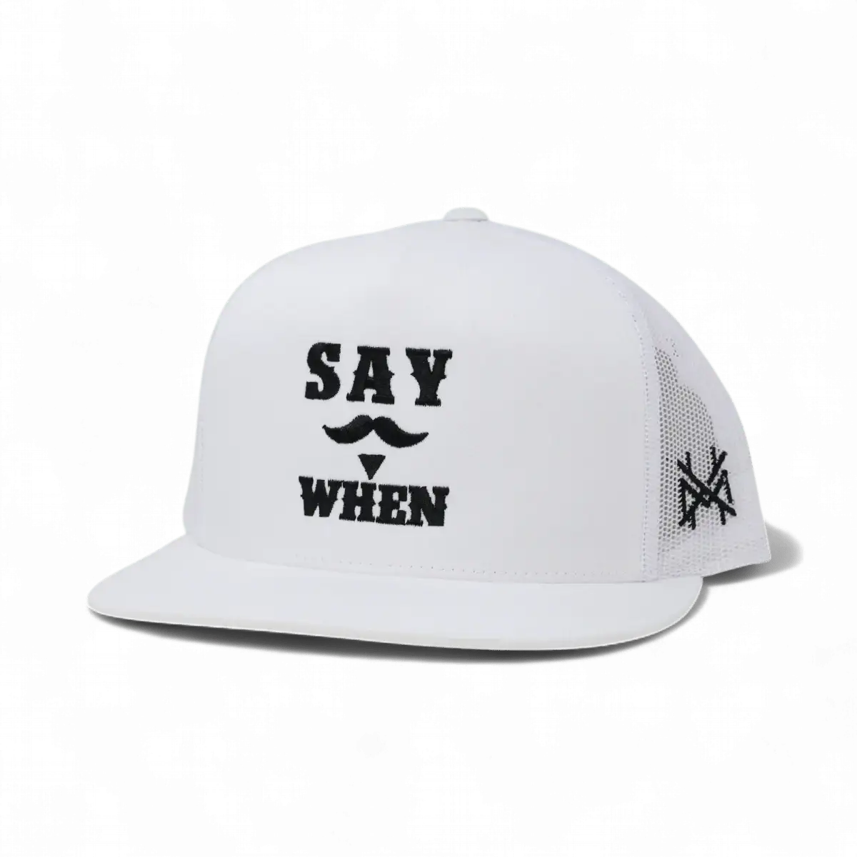 The Mad Hatter Co - Say When Trucker Hat: 7 Panel Bottomland/Black