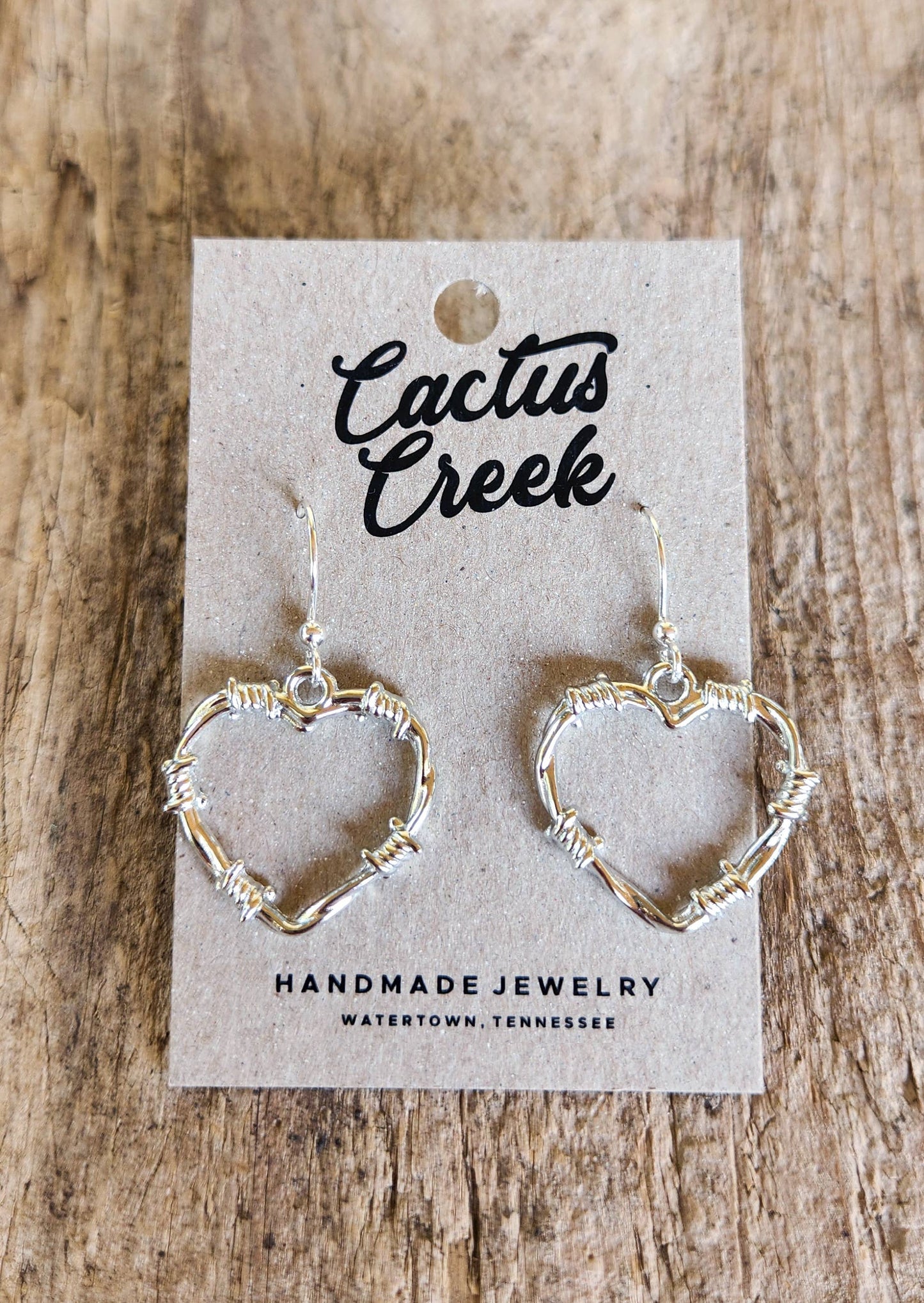 Cocklebur Clothing Co. - Barbed Wire Heart Earrings