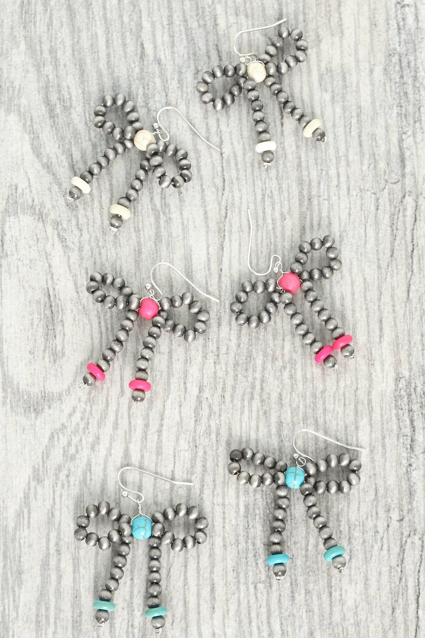 SP Sophia Collection - Western Pearl Bead Bowknot Earrings : Pink