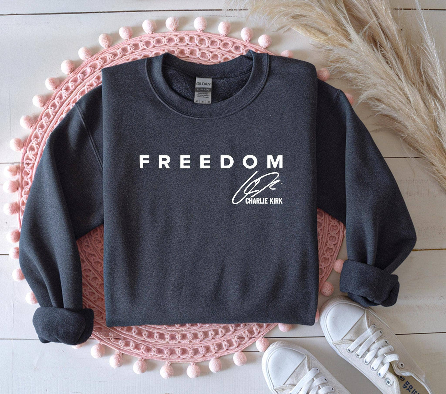 DLT Ecommerce - Charlie Kirk Freedom T-Shirt, Charlie Kirk Sweatshirt : Black / L / Sweatshirt