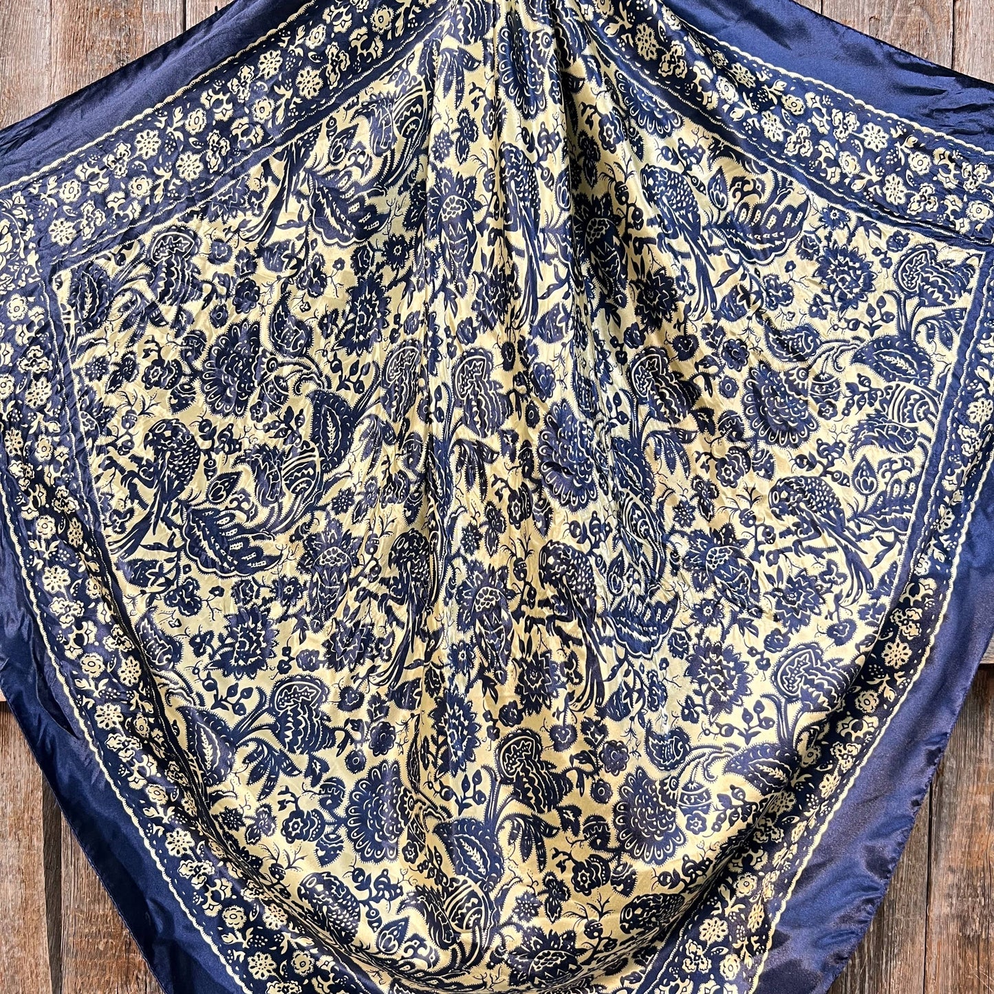 Rodeo Drive - 35X35"  Royal Blue & Cream Paisley Wild Rag/Scarf WR144