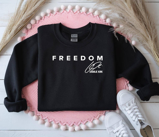 DLT Ecommerce - Charlie Kirk Freedom T-Shirt, Charlie Kirk Sweatshirt : White / XL / T-Shirt
