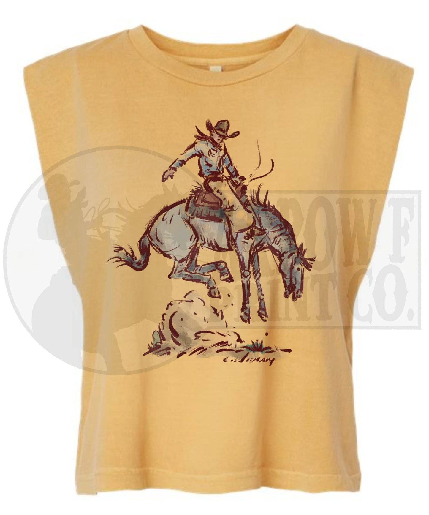 Arrow F Apparel - High Times| Western Graphic Muscle Tank: Gold / XL