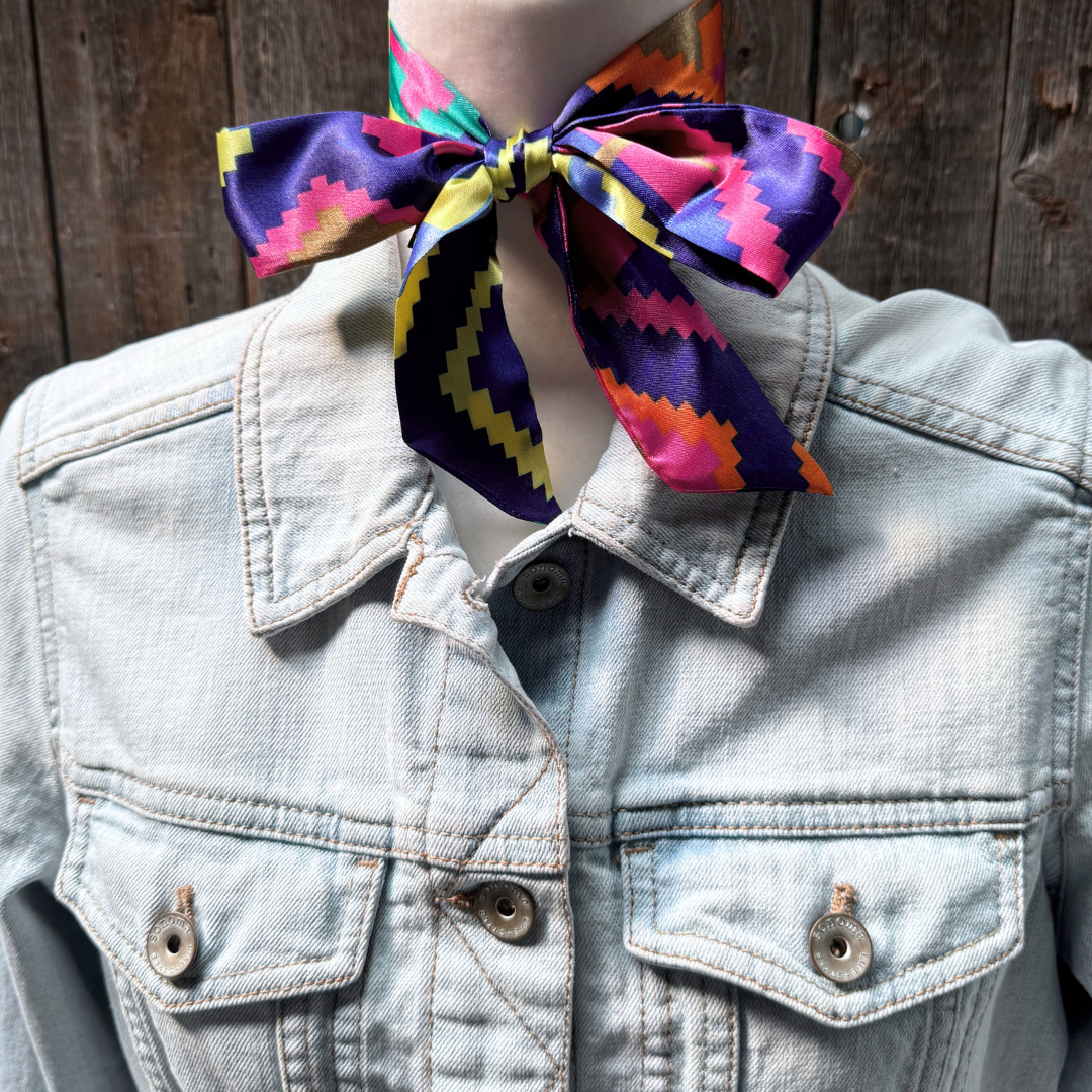 Rodeo Drive - Multi Colored Western Skinny Mini Wild Rag Scarf / Cowgirl Necktie #TW313