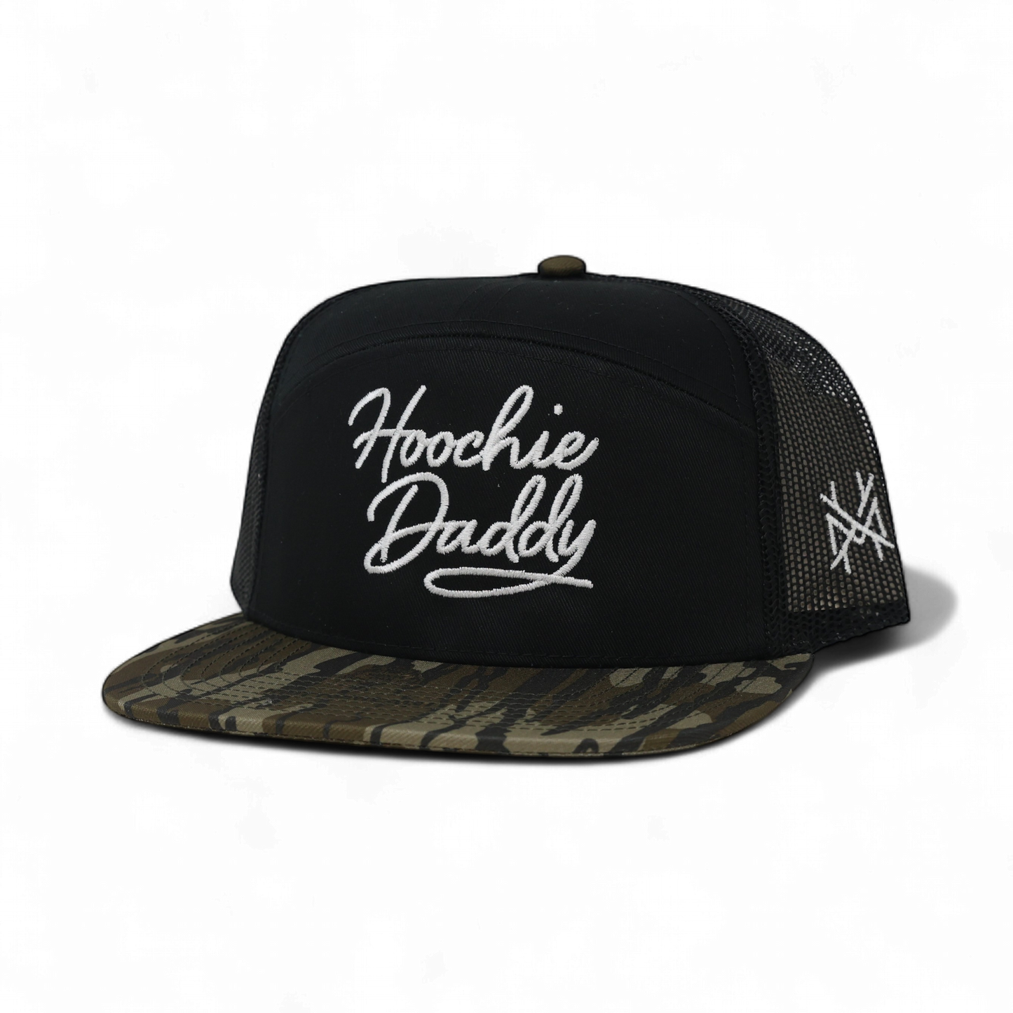The Mad Hatter Co - Hoochie Daddy Trucker Hat: 7 Panel Bottomland/Black