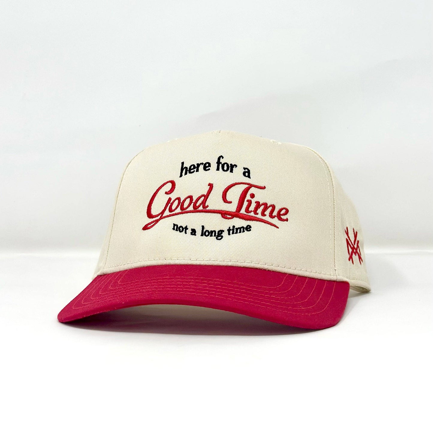 The Mad Hatter Co - MHC Here For a Good Time Trucker Hat: Black/ White Otto