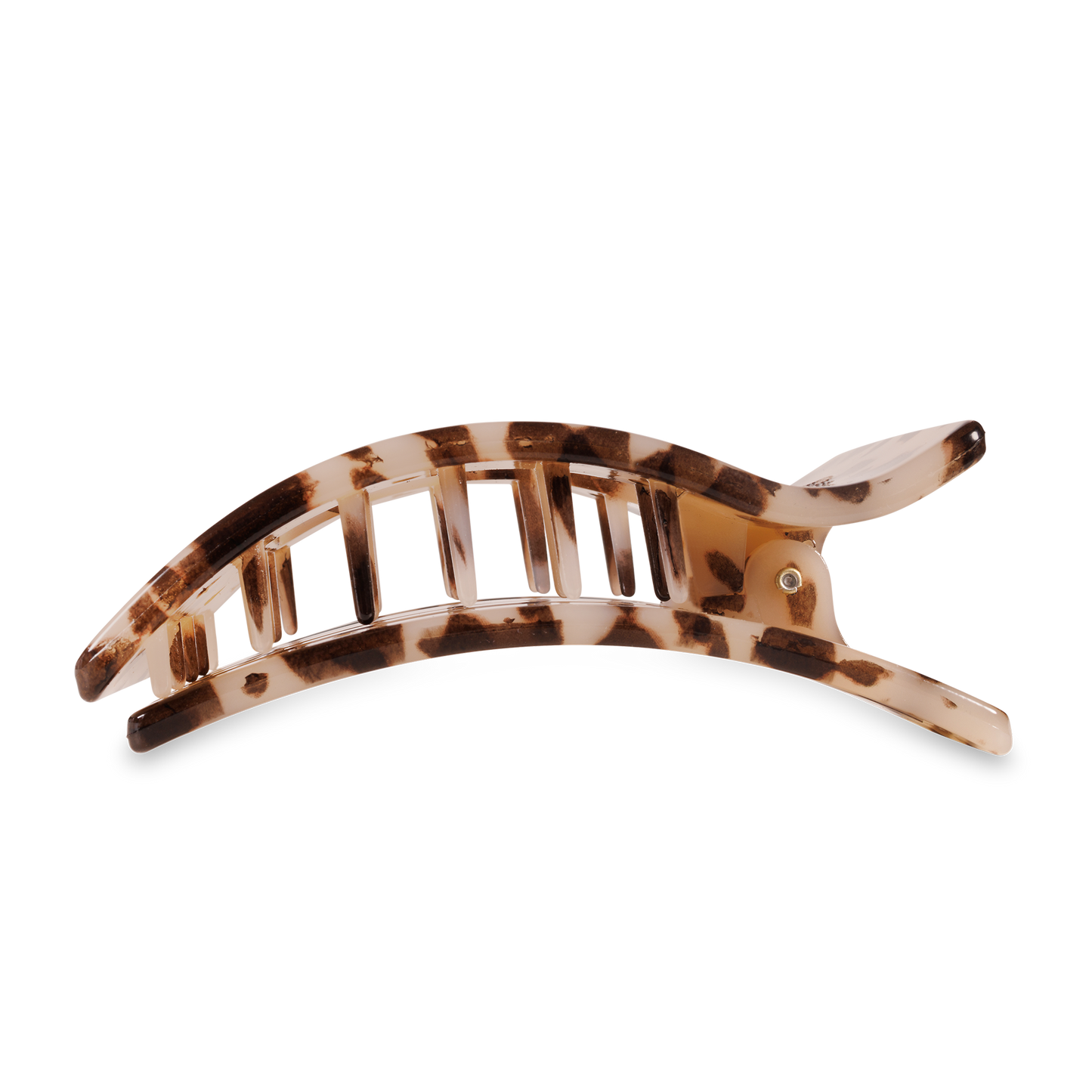 TELETIES - Flat Rectangle Hair Clip | Large | Blonde Tortoise