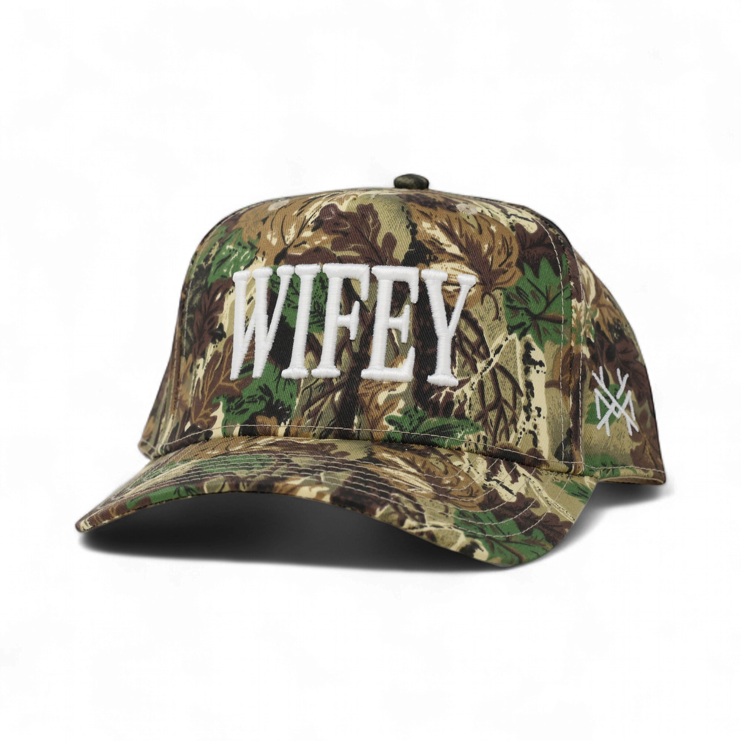 The Mad Hatter Co - Wifey Trucker Hat: Retro Black with Blue Thread