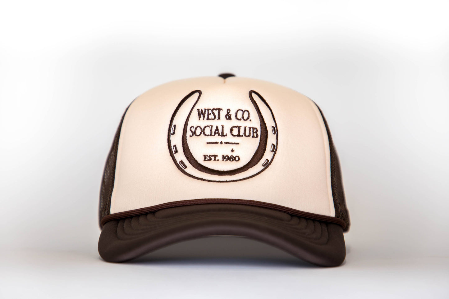 West & Co. - Brown w/Tan Front Trucker Cap w/Brown West & Co Social Club