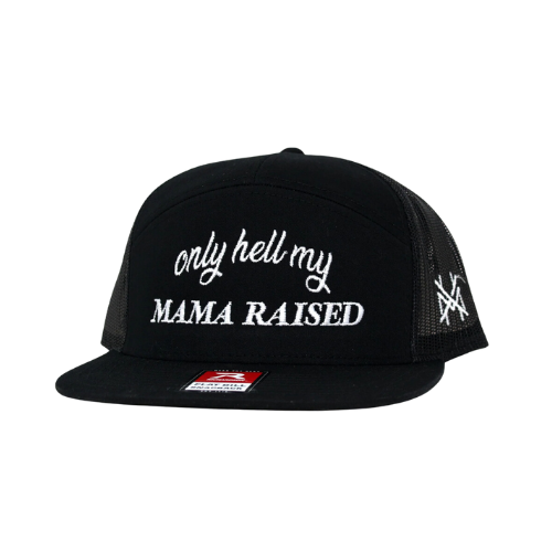 The Mad Hatter Co - MHC Only Hell My Mama Raised Trucker Hat: 112 PFP Bark Duck Camo