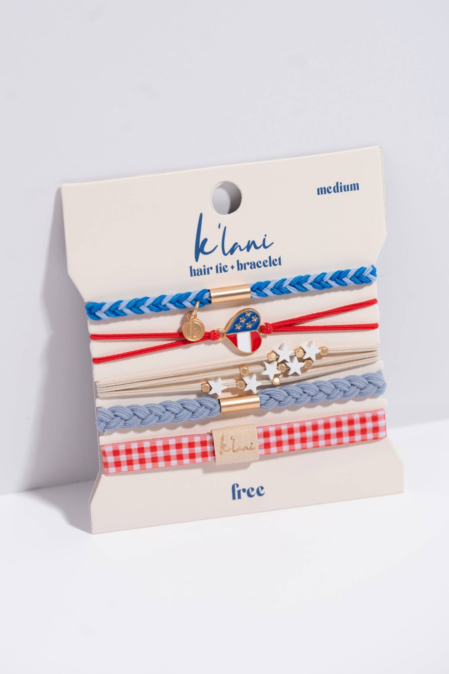 K'lani hair tie bracelets - "Free" Patriotic Hair Tie Bracelets: Medium