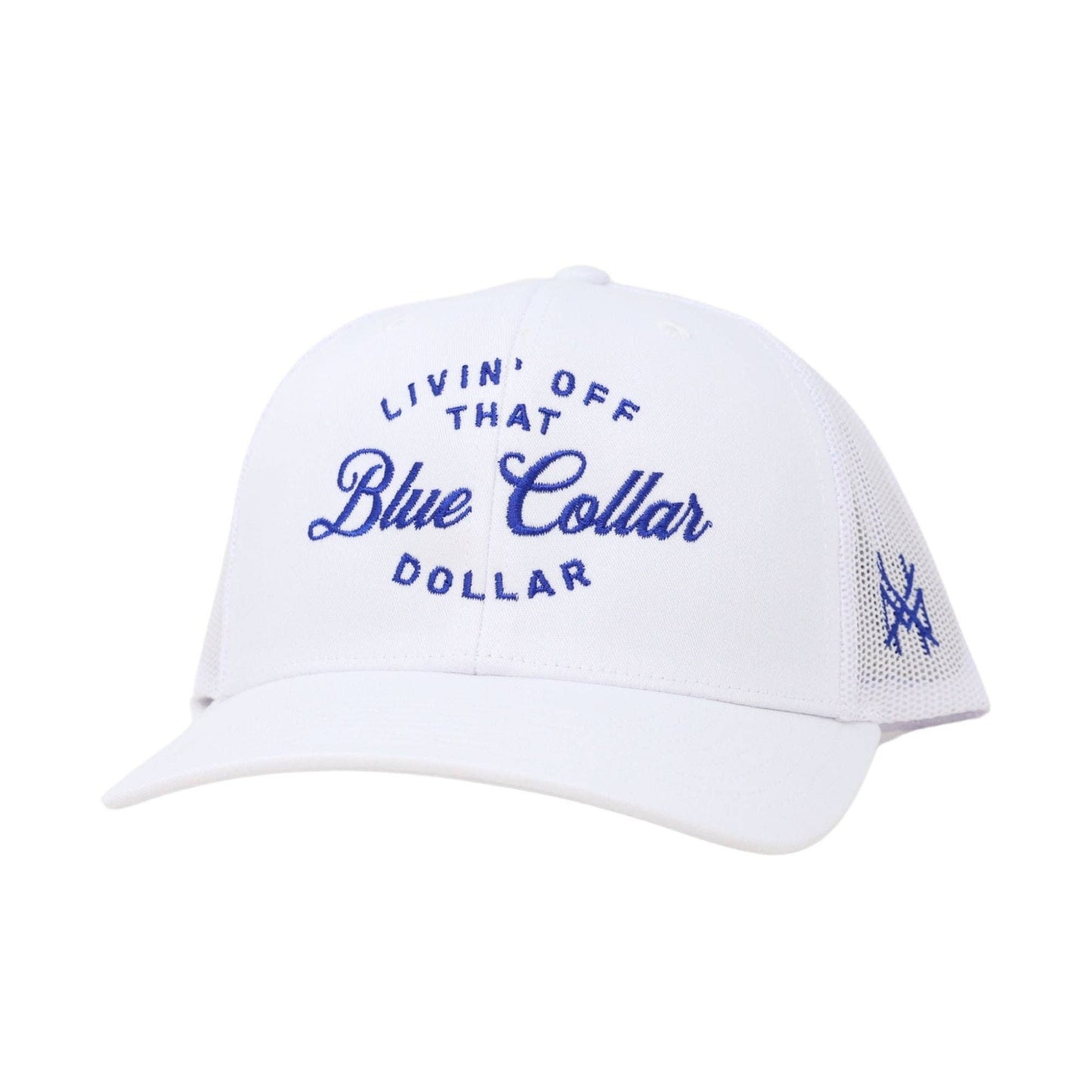 The Mad Hatter Co - Blue Collar Dollar Trucker Hat: Retro Mossy Oak Breakup Country/Black