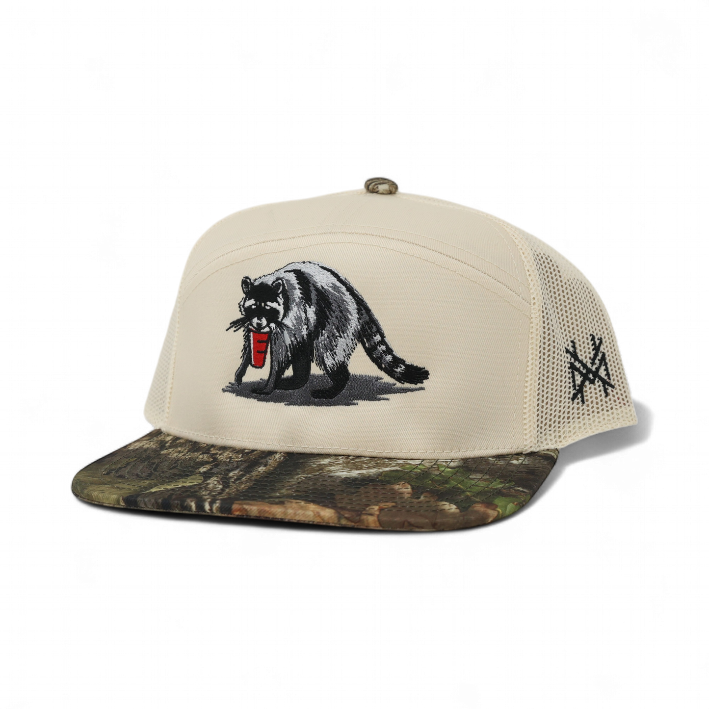 The Mad Hatter Co - Party Animal Trucker Hat: 7 Panel Breakup Country/Natural