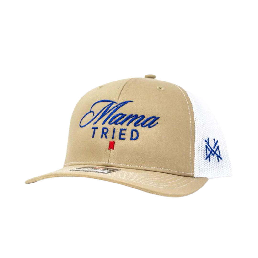 The Mad Hatter Co - MHC Mama Tried Ultra Trucker Hat: 6006 White/ Blue Rope