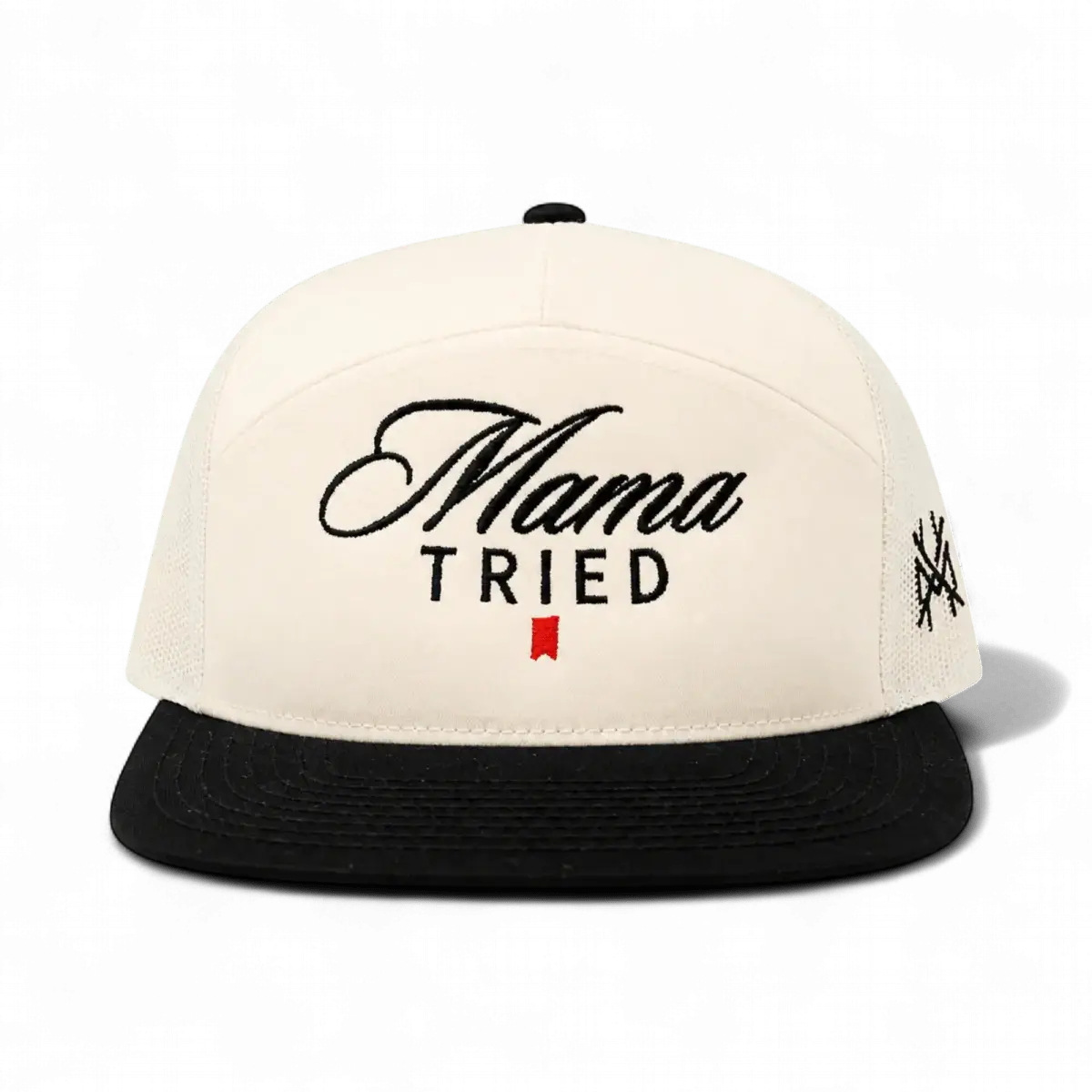 The Mad Hatter Co - Mama Tried Ultra Trucker Hat: Flat Bill White