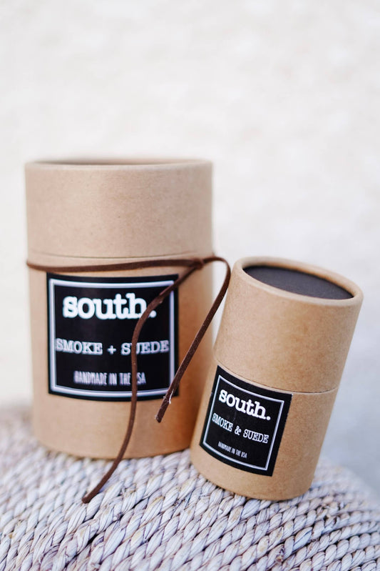 The South Candle - Smoke & Suede Soy Wax Jar/Filled Candle: Mini
