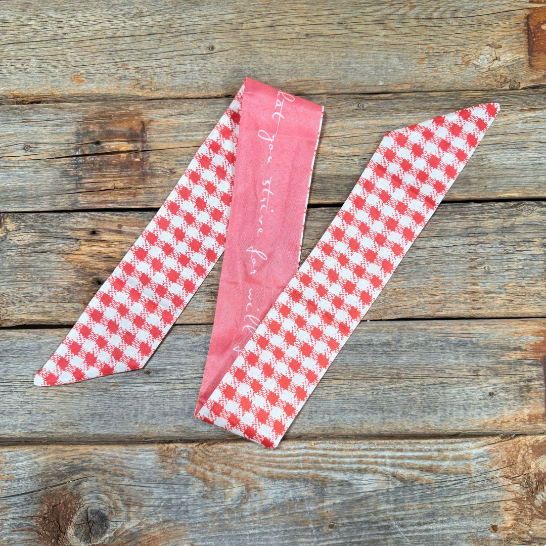 Rodeo Drive - Red and White Western Skinny Mini Wild Rag Scarf / Cowgirl Necktie #TW124