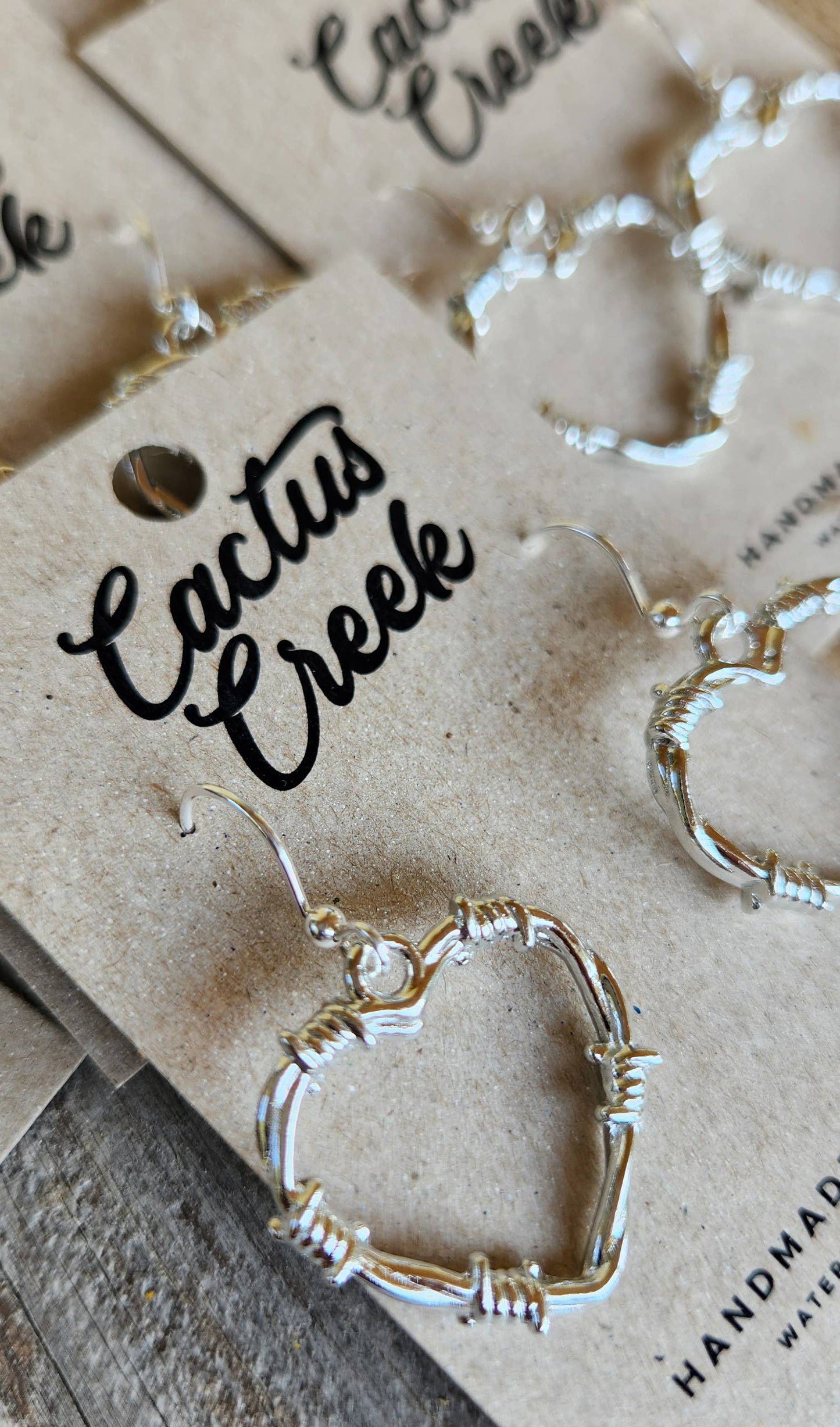 Cocklebur Clothing Co. - Barbed Wire Heart Earrings