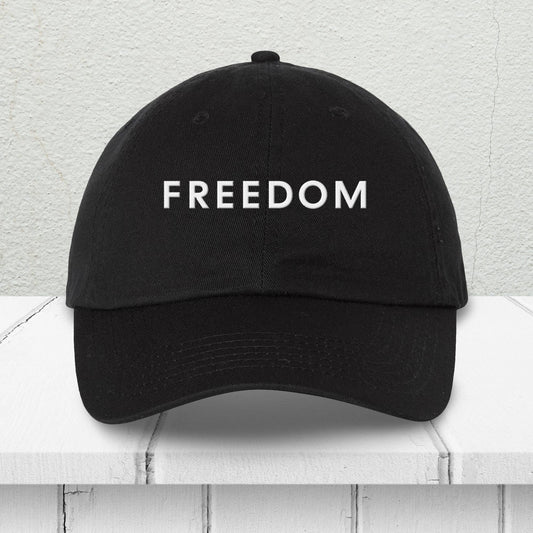 God And Glory Gifts - Charlie Kirk Freedom Embroidered Dad Hat: Black