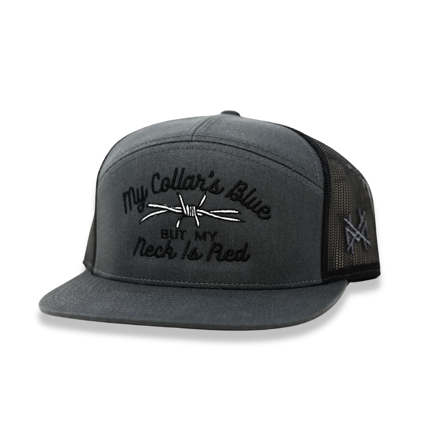The Mad Hatter Co - My Collar's Blue but my Neck is Red: Flat Bill Black