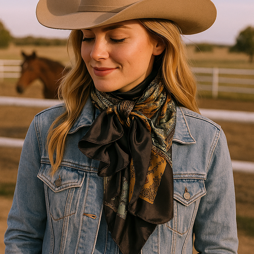 Rodeo Drive - 35X35" Golden Rod Paisley Wild Rag/Scarf WR3