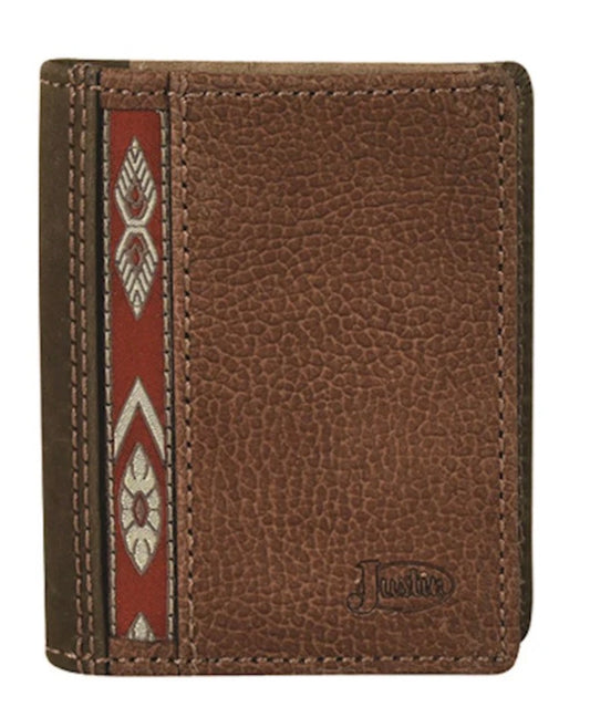 JUSTIN MENS BIFOLD CARD WALLET RIBBON