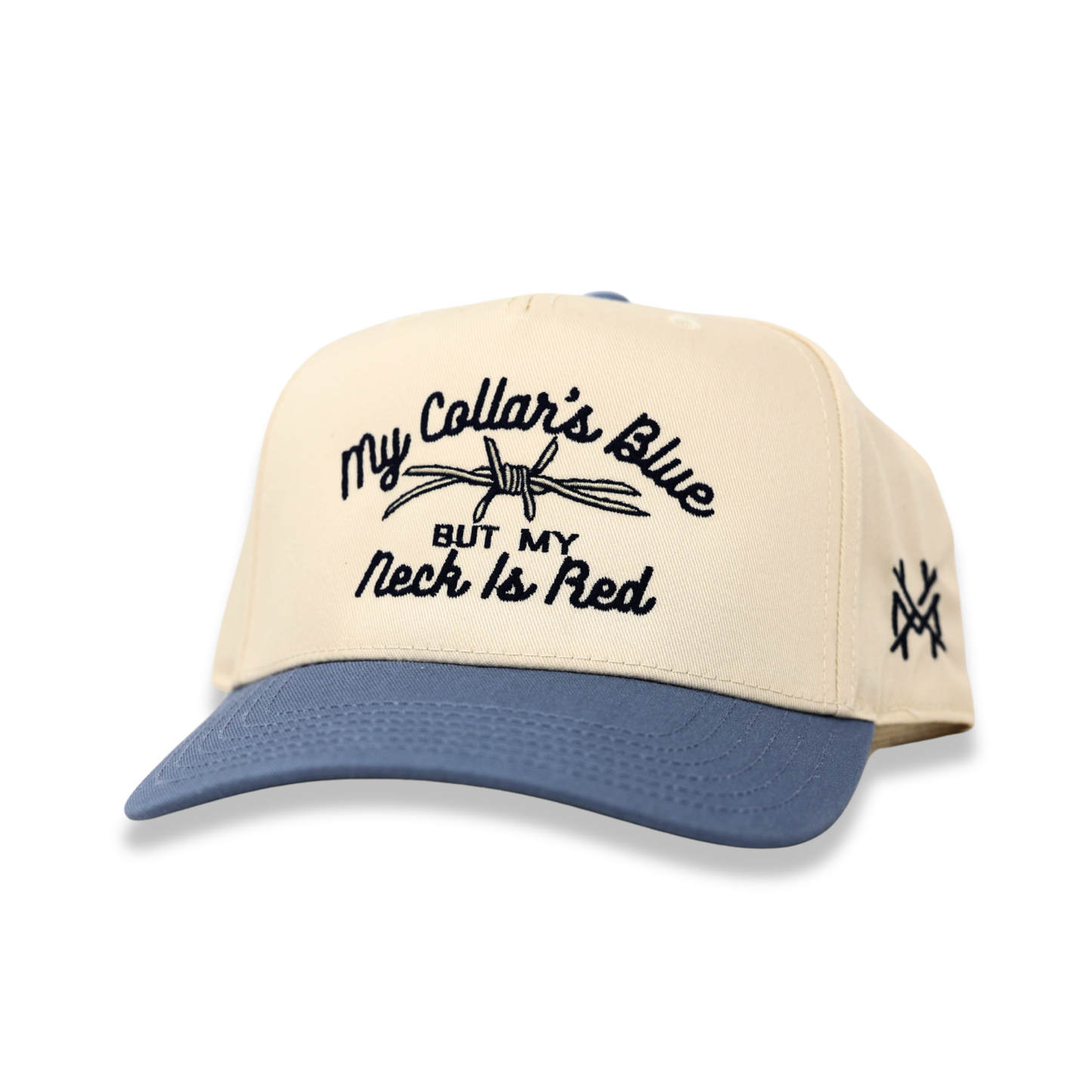 The Mad Hatter Co - My Collar's Blue but my Neck is Red: 7 Panel Charcoal/ Black