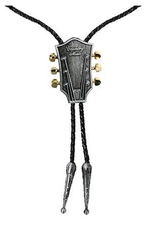 SimpleNGreat - Crimson Western Cowboy Bolo Tie Necklace: Center Blue