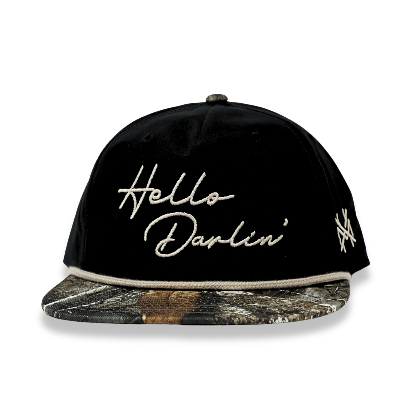 The Mad Hatter Co - Hello Darlin Trucker Hat: Flat Bill Charcoal/White