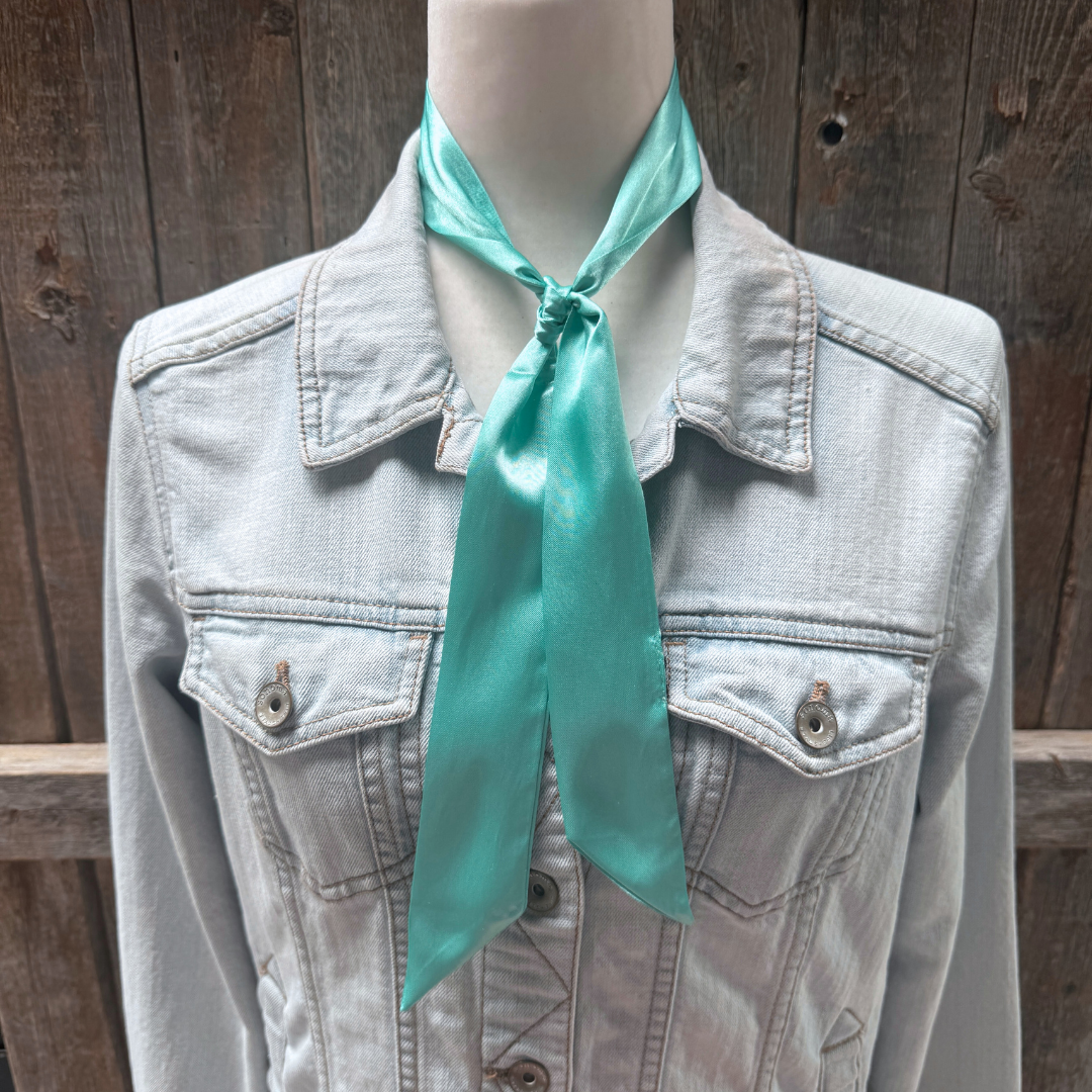 Rodeo Drive - Turquoise  Western Skinny Mini Wild Rag Scarf / Cowgirl Necktie #TW301