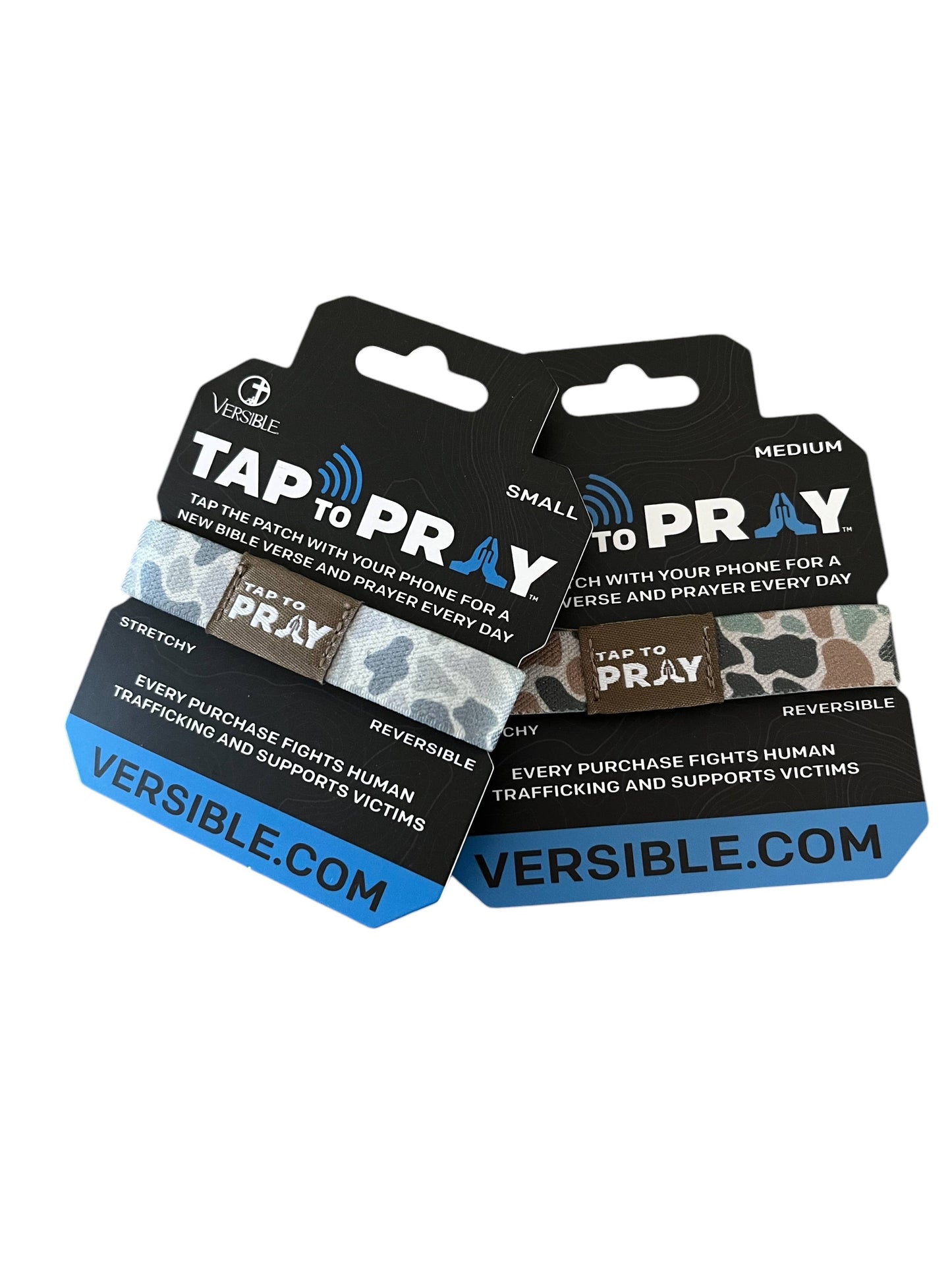 Versible - Tap To Pray™ Wristbands - River Rock Camo Classic & Sage: Small / River Rock Camo Class / Sage