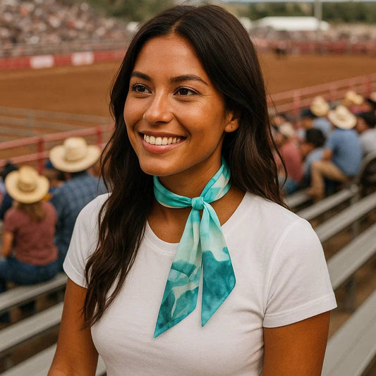 Rodeo Drive - Green Western Skinny Mini Wild Rag Scarf / Cowgirl Necktie #TW135