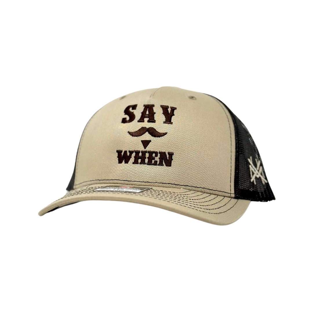 The Mad Hatter Co - MHC Say When Trucker Hat: Brown/White Yupoong