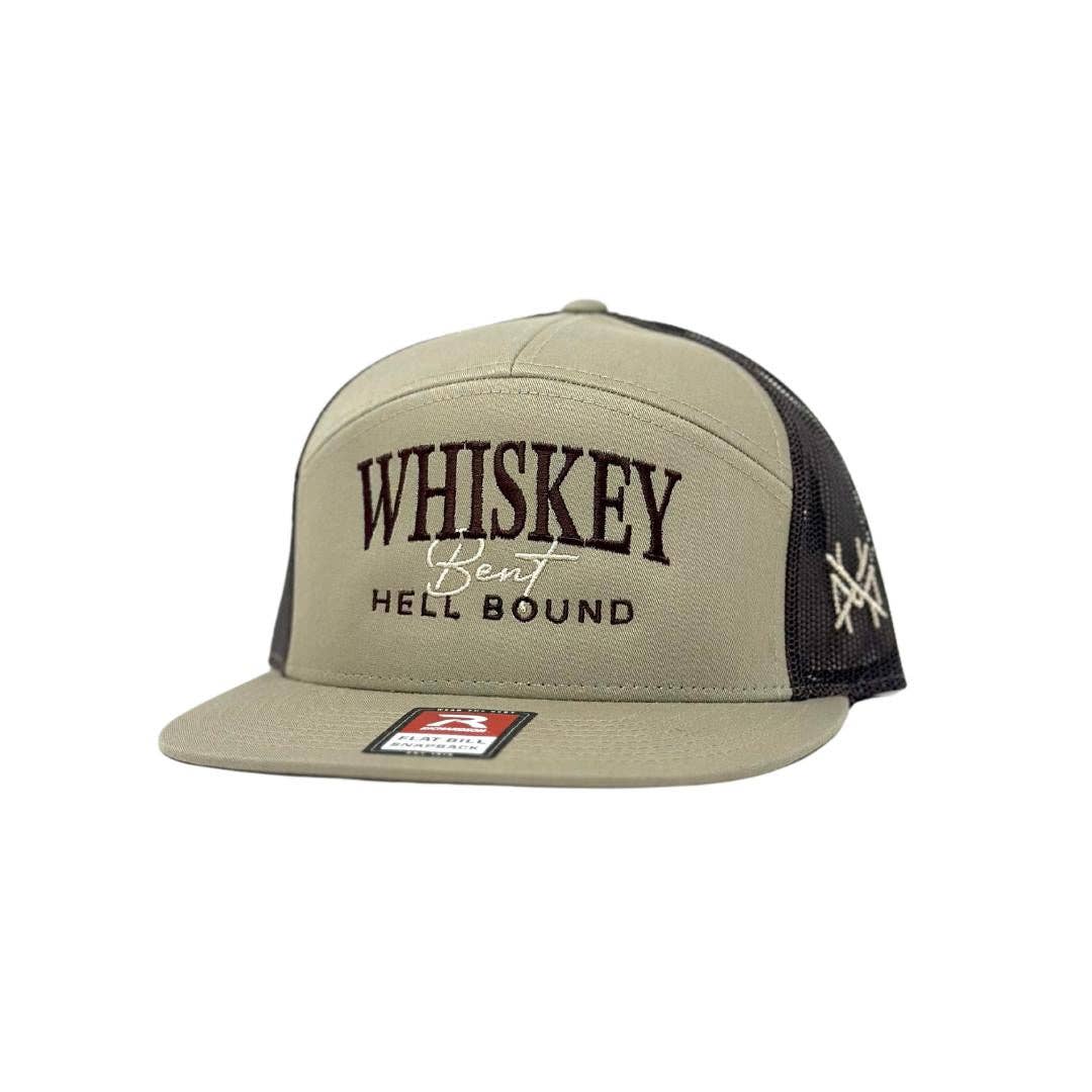 The Mad Hatter Co - Whiskey Bent and Hell Bound Tailgate Trucker Hat: Flat Bill Black