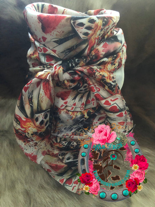 The Posh Ponies, LLC - Custom Smokin' Hands and Dice Wild Rag 35 x 35