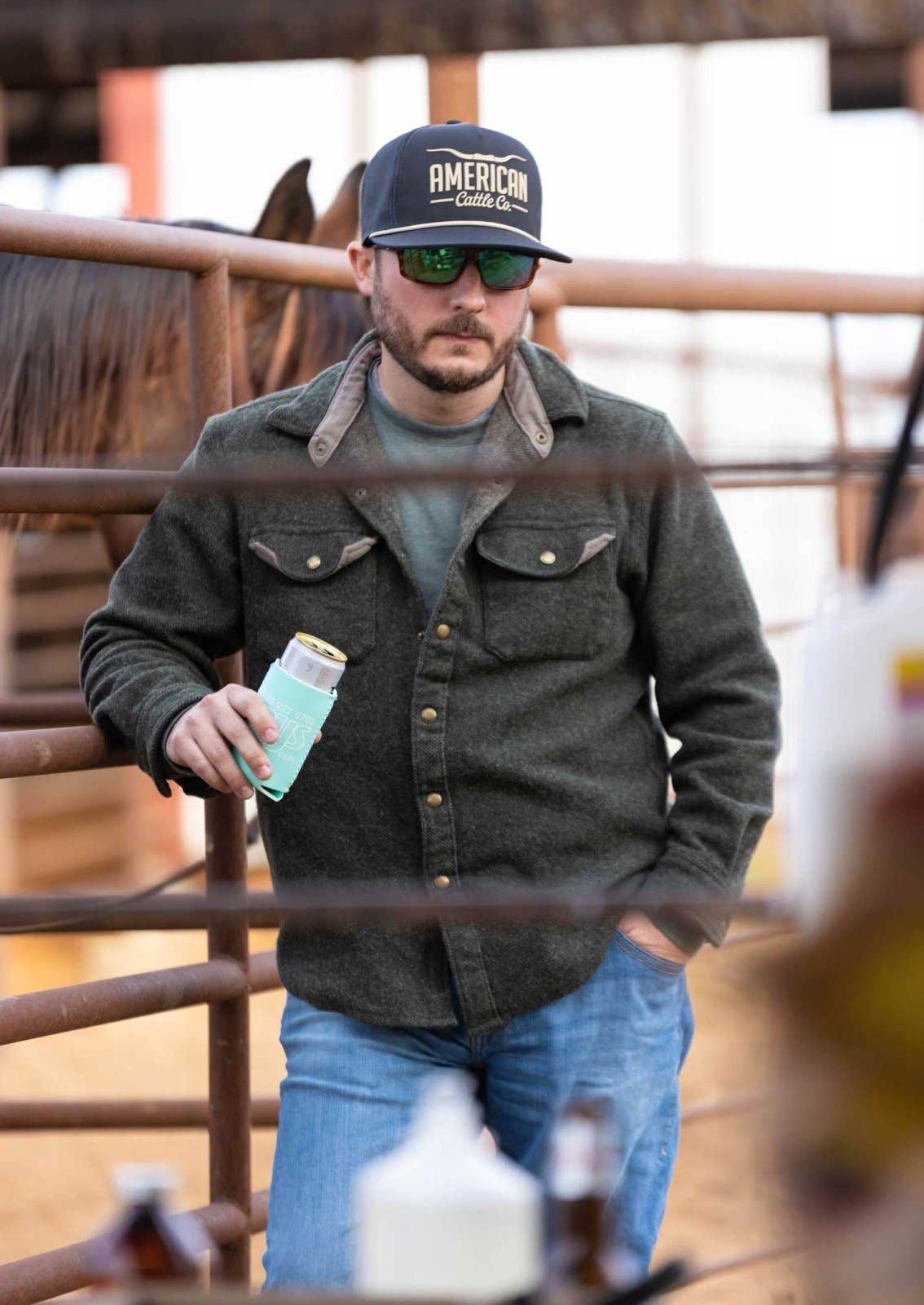 American Cattle Co - Longhorn Hat: Black/Putty
