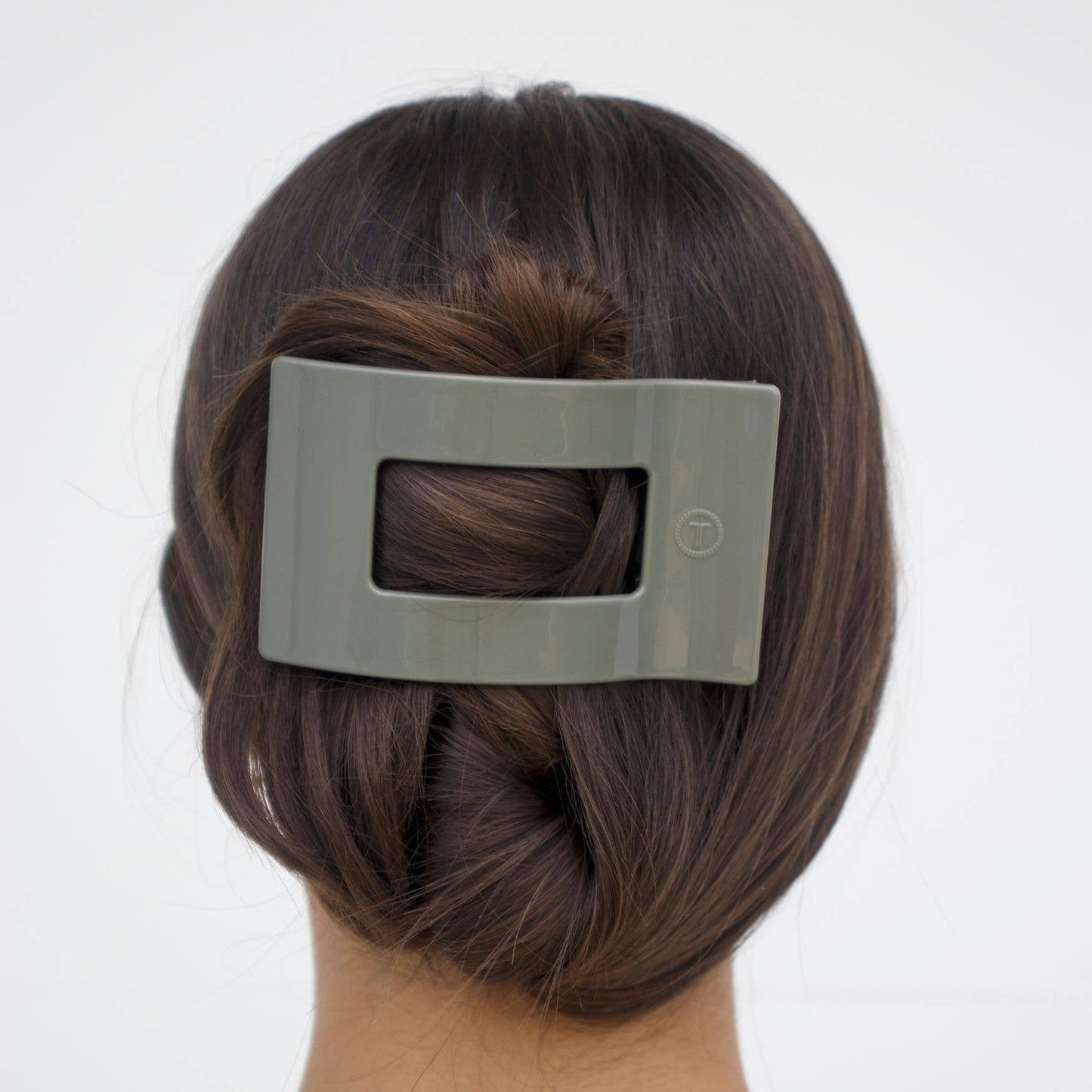 TELETIES - Flat Rectangle Hair Clip | Large | Sage It Ain't So