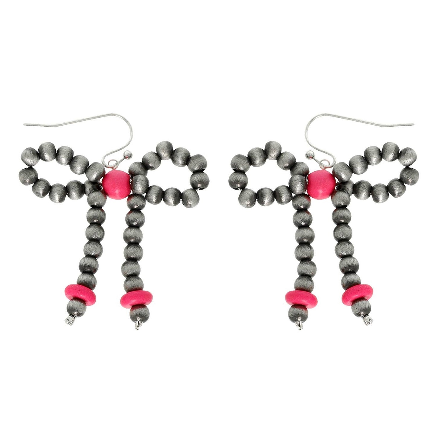 SP Sophia Collection - Western Pearl Bead Bowknot Earrings : Pink