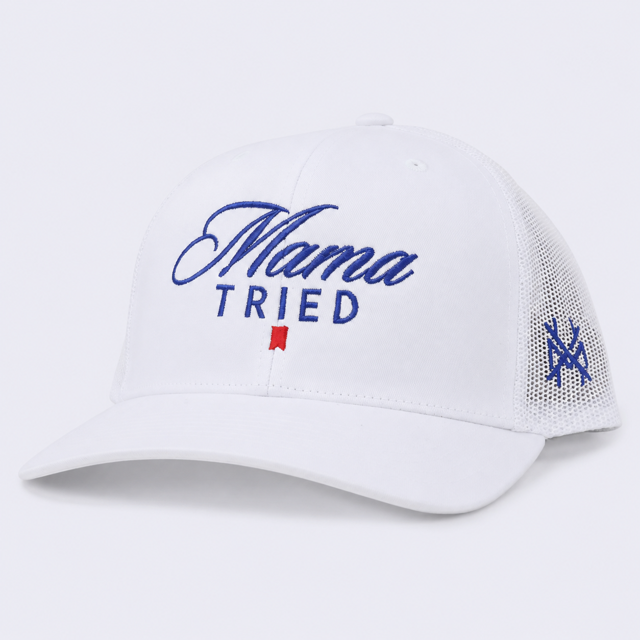 The Mad Hatter Co - Mama Tried Ultra Trucker Hat: Flat Bill White