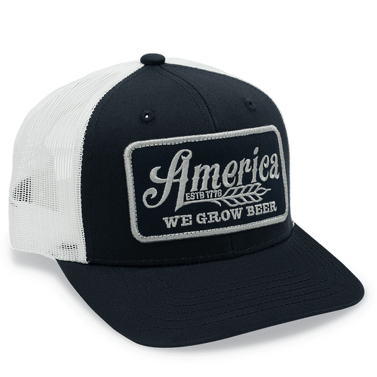 American Cattle Co - We Grow Beer Hat-Blue/White