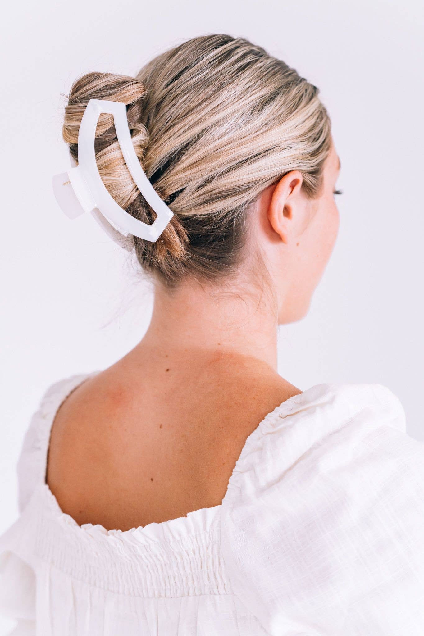 TELETIES - Open Hair Clip | Large | Coconut White