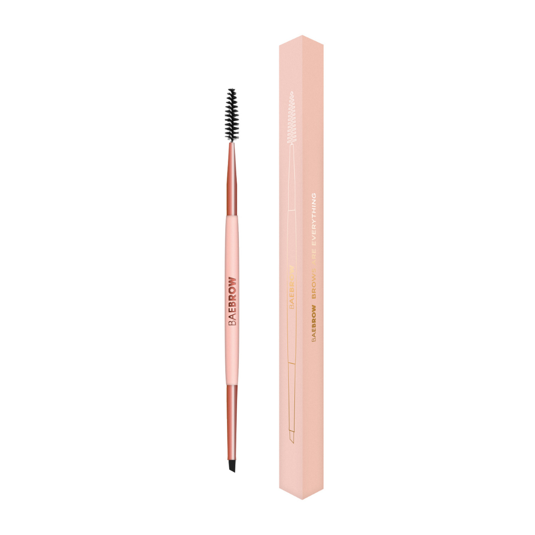 BAEBROW - DUAL ENDED ANGLED BRUSH: Nude + Rose Gold