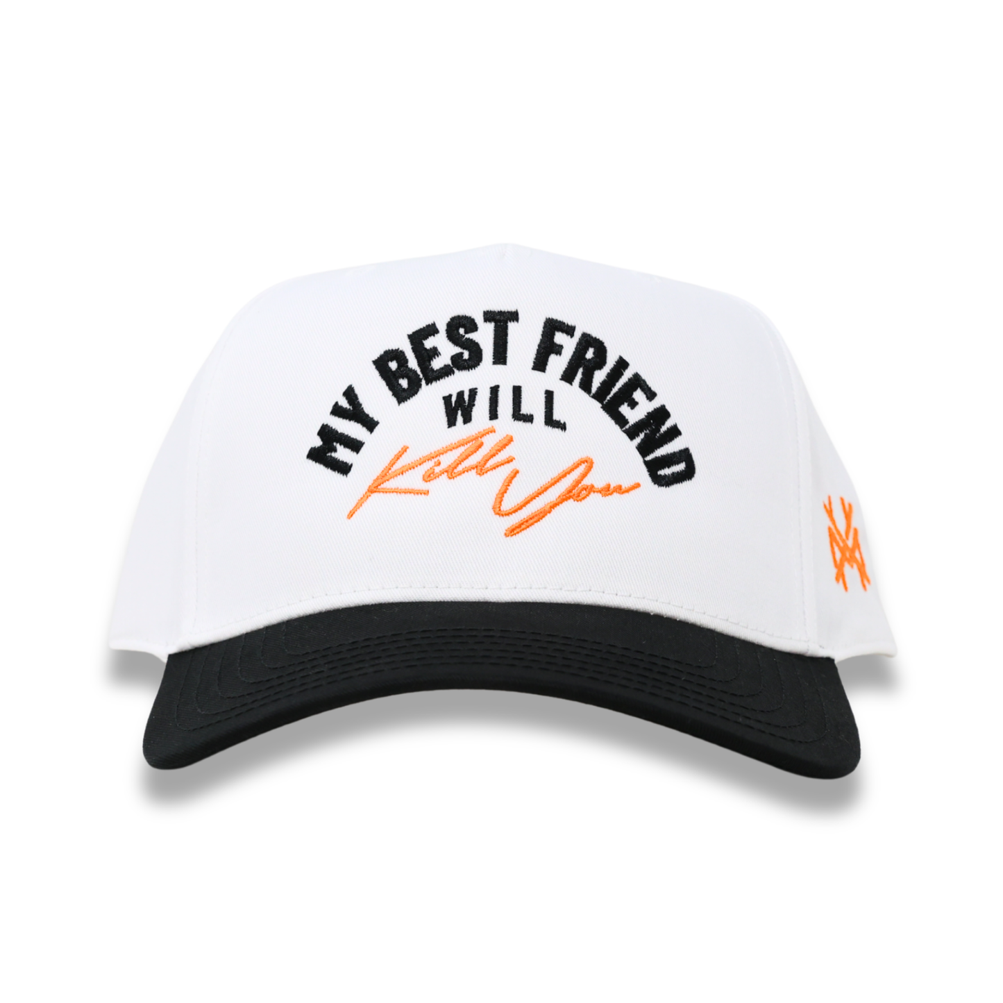 The Mad Hatter Co - My Best Friend Will Kill You Funny Trendy Trucker Hat: Retro White