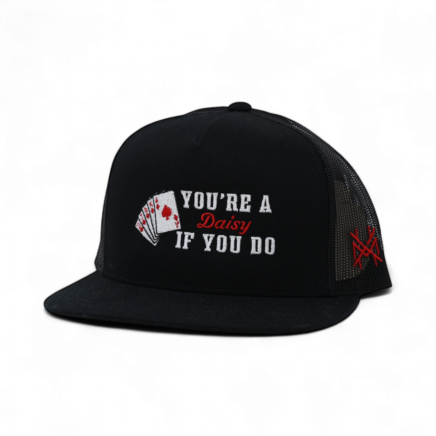 The Mad Hatter Co - You're A Daisy If You Do Trucker Hat: Flat Bill Brown/White