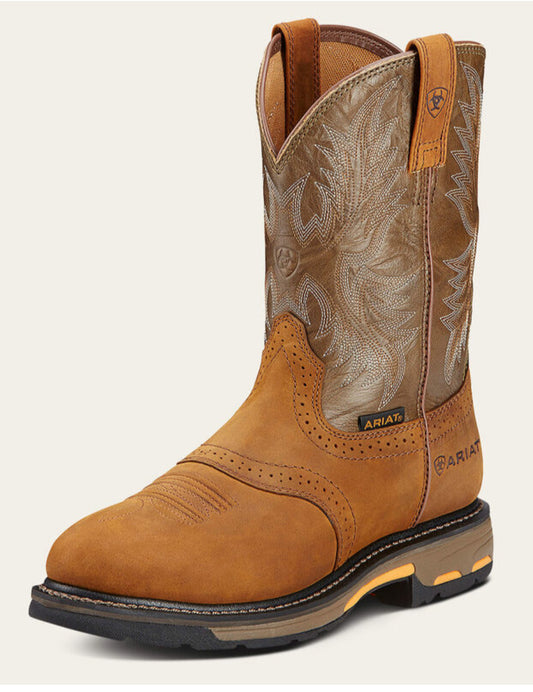 ARIAT MENS WORKHOG AGED BARK/ARMY GREEN