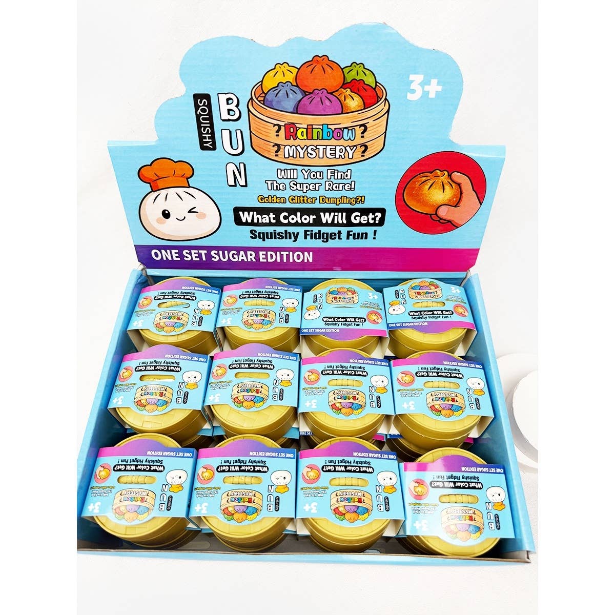 Love and Repeat - 24pcs Mini Glitter Dumpling Squishy with Steamer: MIX COLOR / ONE(24)